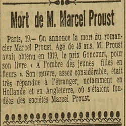 mort de Marcel Proust
