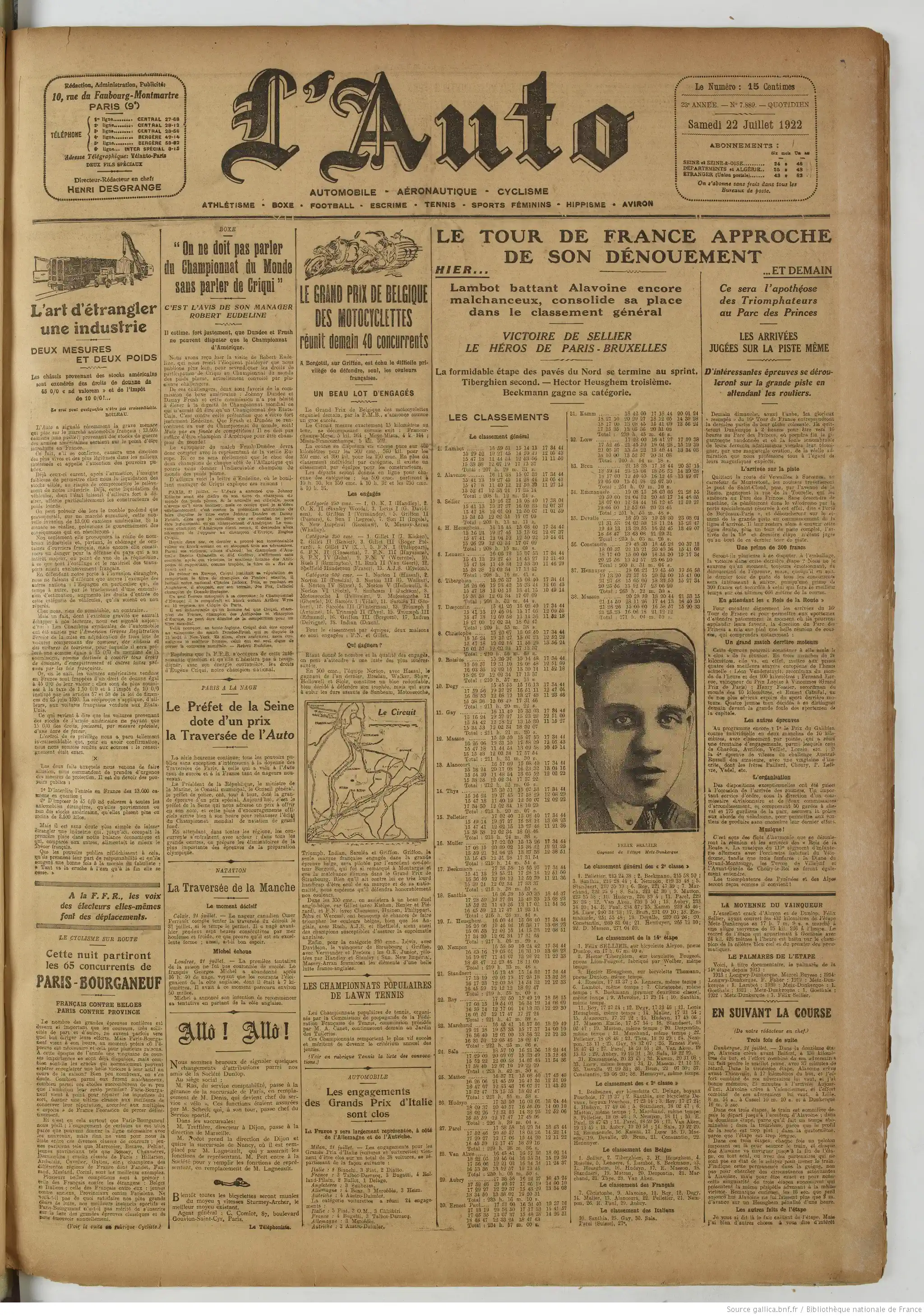LAuto vélo édition du 22 juillet 1922 la page une comment détruire une industrie P1