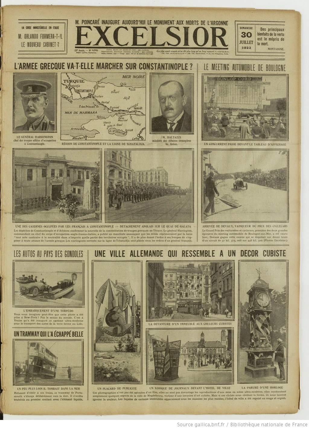 La Bignole Excelsior édition du 30 juillet 1922 la page photos de la ville de Magdebourg 1