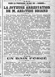 La Bignole Le Populaire 16 août 1922 article la joyeuse arrestation de Monsieur Aristide Briand 1