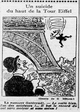 humour dessin record du vol le plus long sans moteur et sans avion_Le dessin représente un individu qui se jette du haut de la tour Eiffel et un promeneur qui le voit tomber lui attribue le record du vol sans moteur et sans avion