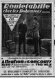 Rouletabille chez les Bohémiens. L'annonce de la prochaine sortie d'un grand cinéroman avant la projection du film dans les salles