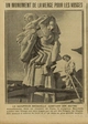 la statue de la Vierge à l'enfant dite Vierge d' Alsace ou Vierge à l'Offrande et Antoine Bourdelle photographié à côté