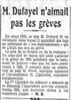 Dufayel n'aimait pas les grèves