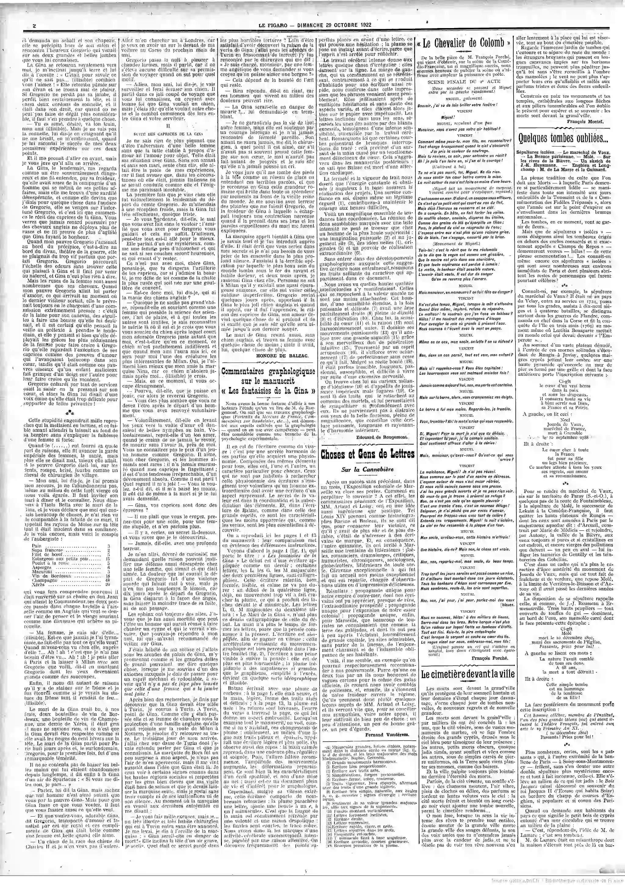 le manuscrit inédit de Balzac "les fantaisies de Gina"