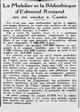 Le mobilier et la bibliothèque d'Edmond Rostand ont été vendus à Cambo... les différents prix, Fragonard qui ne passionne pas et le bureau du Maître pour 5050 francs