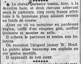 On dit que... les exploits du jockey W.Head,