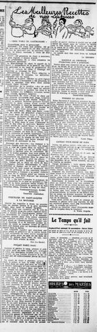 Les meilleurs recettes de nos lectrices : chou farci du gastronome, coquilles Saint-Jacques à la Bauloise, poulet farci (local), soufflé au fromage, pommes au gratin et gâteau four reine Saba