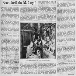 Sous l'œil de Monsieur Loyal, un reportage touchant sur la famille Fratellini avec en photo les clowns Fratellini en train de se grimer dans leur loge