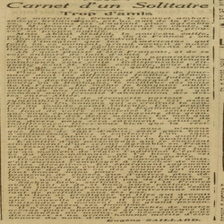 carnet d'un solitaire : trop d'amis, la qualité plutôt que la quantité