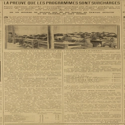 La preuve que les programmes sont surchargés, pour pouvoir remplir convenablement tous ses devoirs scolaires, un élève de seconde, par exemple, devrait travailler 12 heures par jour, soit 72 heures par semaine, tous les détails et pour conclure : alléger le bagage du futur bachelier, mais lestez-le bien et surtout ne pas farcir la tête d'un enfant et lui apprendre à apprendre