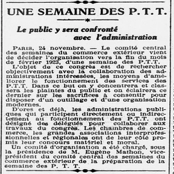 Une semaine des PTT, le public y sera confronté avec l'administration, annoncé pour février prochain, bah il y aura du boulot.....100 ans après