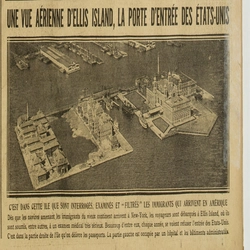 Une vue aérienne d'Ellis Island, la porte d'entrée des États-Unis