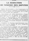 La réduction du nombre des députés, de 626 à 580 et aujourd'hui ?