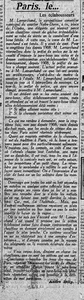 VLe Petit journal article Paris le les éclaboussures 1