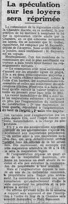 la spéculation sur les loyers sera réprimée