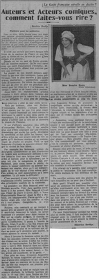 La gaité française est-elle en danger ? Auteurs et acteurs comiques, comment faites-vous rire ? La suite et aujourd'hui la comédienne Béatrice Bretty et un plaidoyer pour les soubrettes. Béatrice Bretty fait partie de la première émission de la télévision en France destinée au public