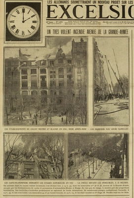 Un très violent incendie avenue de la Grande-Armée à Paris, en photos, il s'agit des établissements des cycles et accessoires d'automobiles Mestre et Blagté