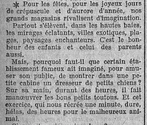 Les vitrines de Noël des grands magasins et déjà la protection des animaux abordée