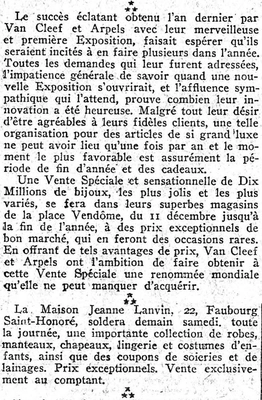 on brade chez Van Cleef et chez Lanvin