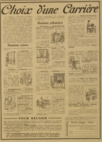 Choix d'une carrière, selon les situations actives ou sédentaires, un éventail de métiers avec leurs salaires présenté par l'école Pigier
