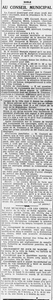 Au conseil municipal de Sablé, le financement de la caisse d'allocations familiales par la ville, le montant mensuel des aides et le souhait d'un système d'assurances plus vaste et à la fin de la séance le vote d'une taxe de 5 % de droits des pauvres en faveur de l'assistance publique sur les spectacles