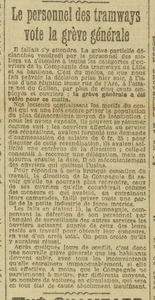 Le personnel des tramways de Lille vote la grève générale, toujours le problème des salaires et une position de la direction plutôt indélicate