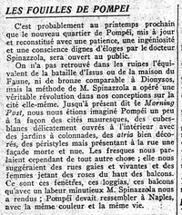 Les fouilles de Pompéi, un point sur les travaux de Monsieur Spinazzola