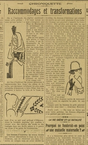 Chroniquette : raccommodages et transformation ou la maladie étrange de la " transformite "