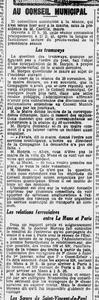 au conseil municipal du Mans, les tramways sont évoqués
