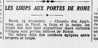 Les loups aux portes de Rome, on relate des combats épiques entre bergers et loups