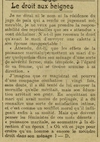 Le Droit aux beignes, un jugement remarquable, mais " où vit ce jugé pour croire qu'un homme a encore le moindre droit dans son ménage ? "