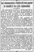 Les consommateurs d'électricité vont pouvoir se chauffer à des prix raisonnables. La Compagnie parisienne de distribution d'électricité entend faire des efforts envers les petits consommateurs ! Les prix d'électricité sont légèrement fluctuant, actuellement il est 0,86 francs le kilowatt