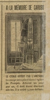 A la mémoire de Caruso, en photo, le cierge offert par l'Amérique, placé dans l'église de Pompéi, allumé un fois par an, il doit durer 18 siècles