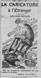 -&nbsp;une caricature parue dans le Dayton News journal de l'Ohio (USA) la prospérité en déséquilibre