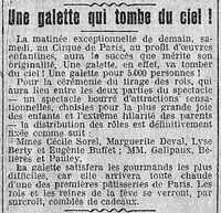 pour continuer avec l'Epiphanie, la galette qui tombe du ciel