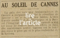 Sous le soleil de Cannesune brève, le gala des rois, une fête organisée par&nbsp;J-G Domergue et Poiret