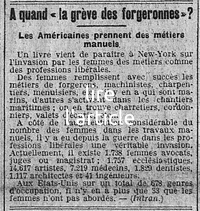 les américaines prennent des métiers manuels, à quand la grève des forgeronnes