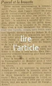 Pascal et la brouette, un démenti, ce n'est pas lui qui l'a inventée
