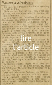 la maison de Louis Pasteur à Strasbourg, est-ce au numéro 3 ou au numéro 5 de la rue des Veaux ?