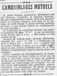Cambriolages mutuels, un divorce, deux plaintes réciproques, un commissaire de police et du linge sale à laver en famille