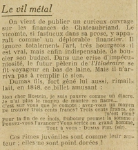 quand Alexandre Dumas fils écrit un petit sonnet pour demander une avance