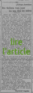 l'échange, une ouverture d'esprit, les théâtres jouent les uns chez les autres,