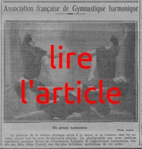 Association française de gymnastique harmonique, en photo quelques élèves en action de l'association fondée par Madame Irène Popard Irène Popard, la première femme diplômée de la Sorbonne en éducation physique