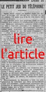 Le petit jeu de téléphone, il s'agit d'un important service public, nécessaire à l'essor économique du pays, dont le fonctionnement est lamentable au point que, las de s'indigner, les malheureux usagers ont pris le parti d'en rire, finalement bienvenue au 21 ème siècle, n'est-ce pas les habitants des zones blanches ou ceux avec la fibre optique en panne, sauf que cela ne fait plus rire du tout !