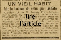 un vieil habit fait la fortune de celui qui l'achète, un jeu de piste testamentaire