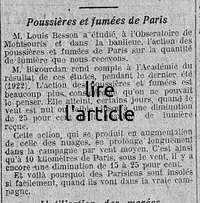 Poussières et fumées de Paris, l'action des poussières et fumées est beaucoup plus considérable qu'on ne pouvait le croire