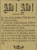 une brève qui rend hommage à la longévité de deux présidence de club sportifs, l'un de cyclisme, le second d'aviron