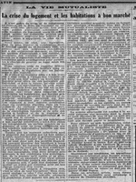 la crise du logement et les habitations à bon marché, un article détaillé sur la législation de l'époque