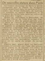 de nouvelles statues dans Paris, celles de Dardé, Lorieux et Carlus.